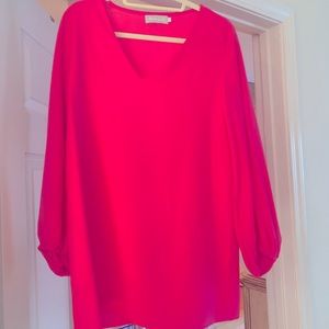 Lined pink mini dress